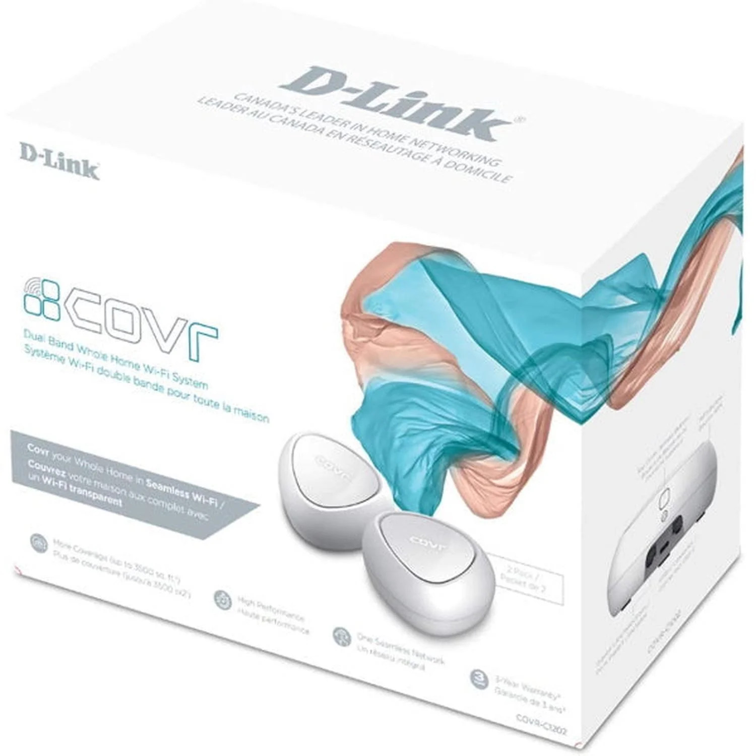D-Link Cover Dual Band AC1200 Whole Home Mesh Wi-Fi System - 2-Pack - COVR-C1202
