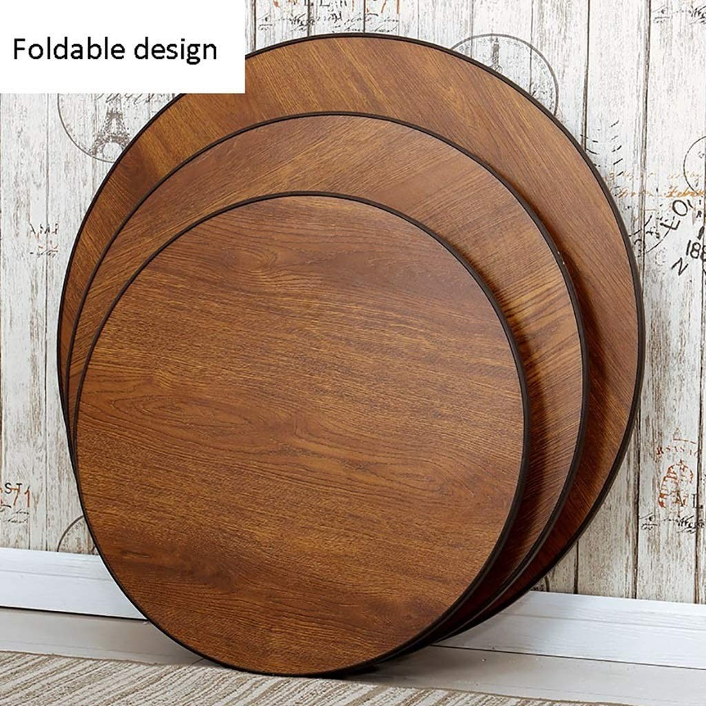 TALSAK Round Folding Tea Coffee Table, Japanese-Style Low Table, Dining Table...