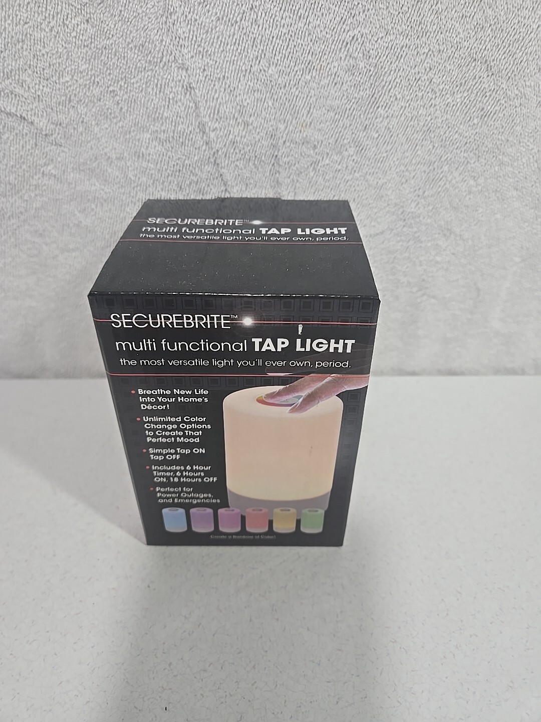 SECUREBRITE Multi Functional Color Changing/White Light Tap Light With Timer