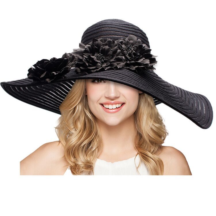 18cm Wide Brim Ribbon Mesh Womens Kentucky Derby Ascot Church Wedding Event Hat