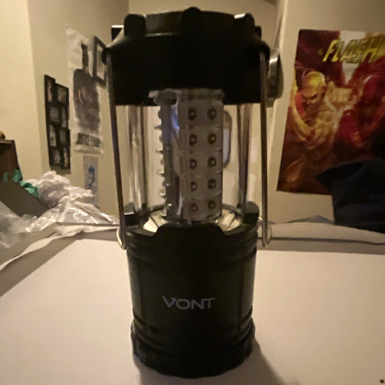 Vont LED Battery Powered Cordless Camping Lantern, Black Plastic Battery Includ
