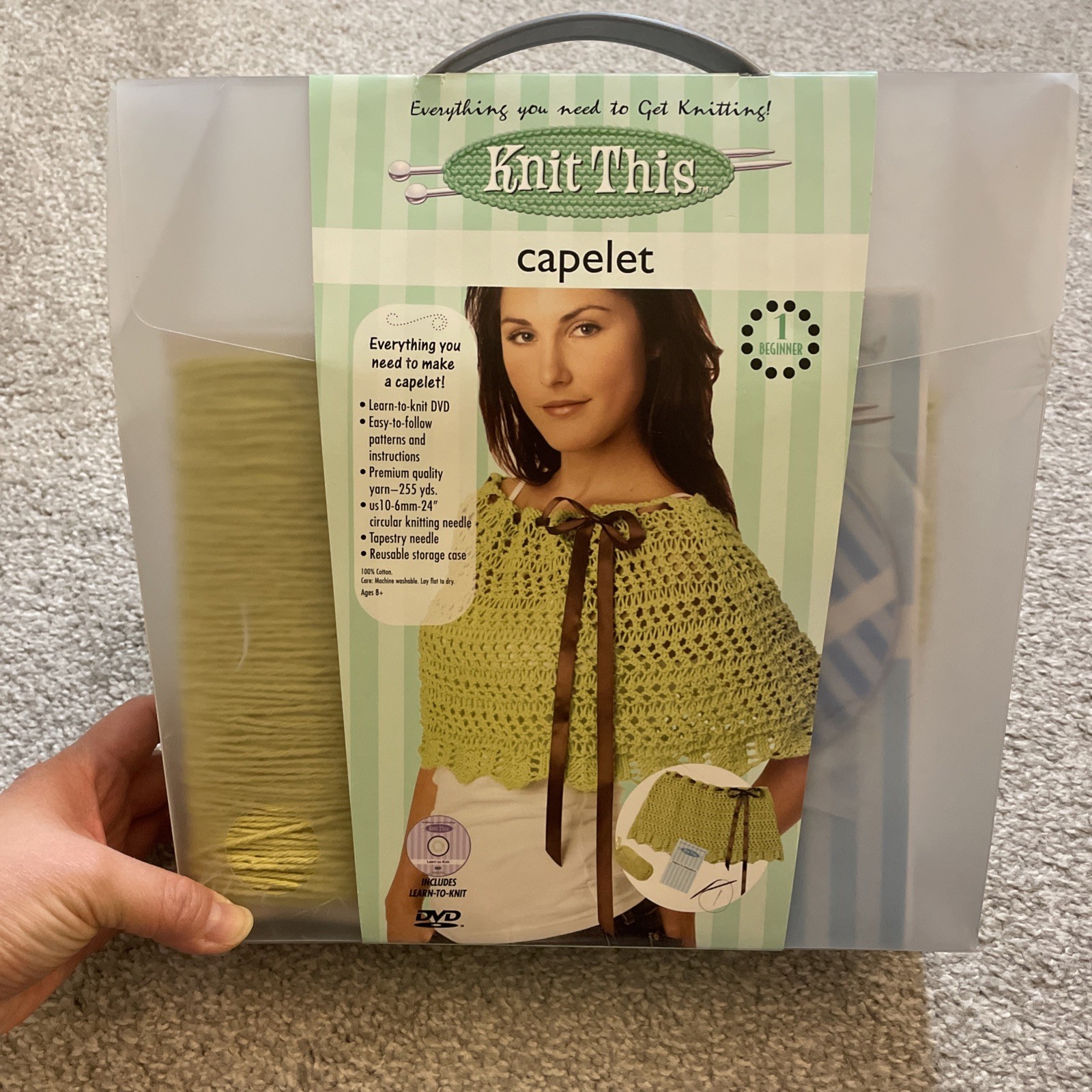 Knit This  Pocket Capelet Kit Includes Learn-to knit DVD New In Box