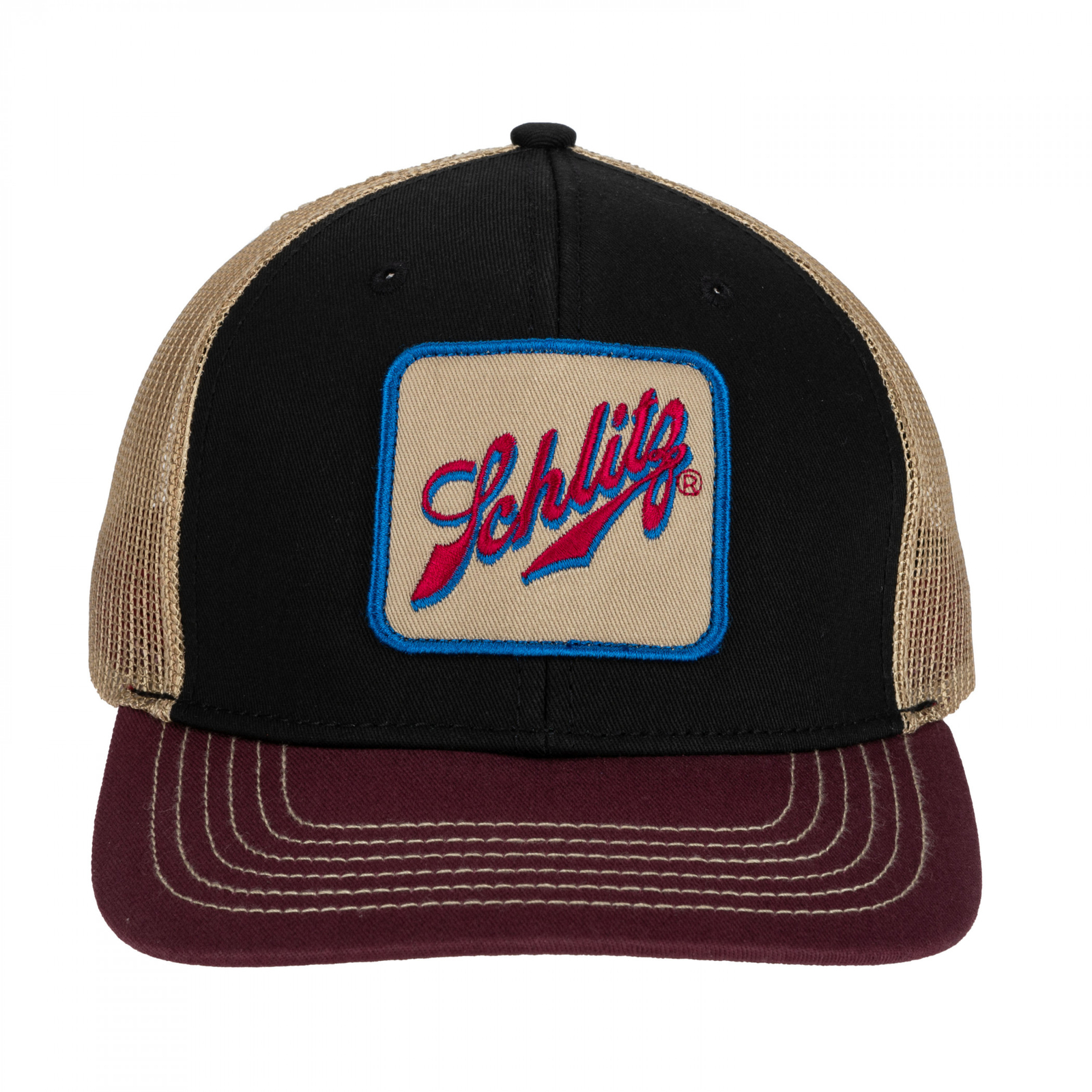 Schlitz Patch Retro Tri-Tone Cotton Twill Hat Multi-Color