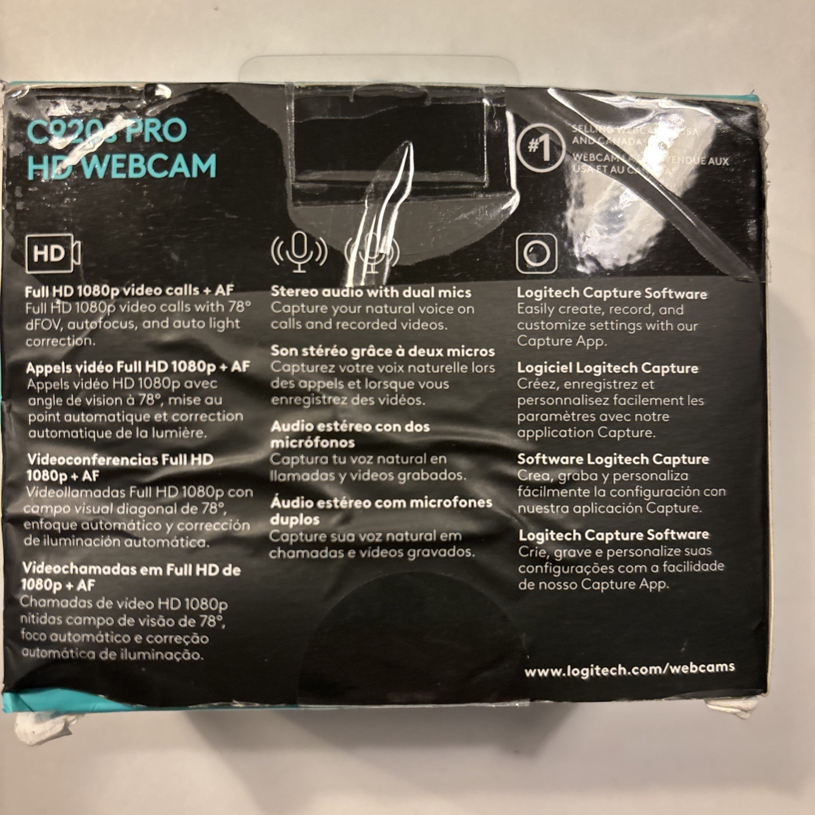 LOGITECH C920s PRO HD WEBCAM FULL HD 1080p BLACK