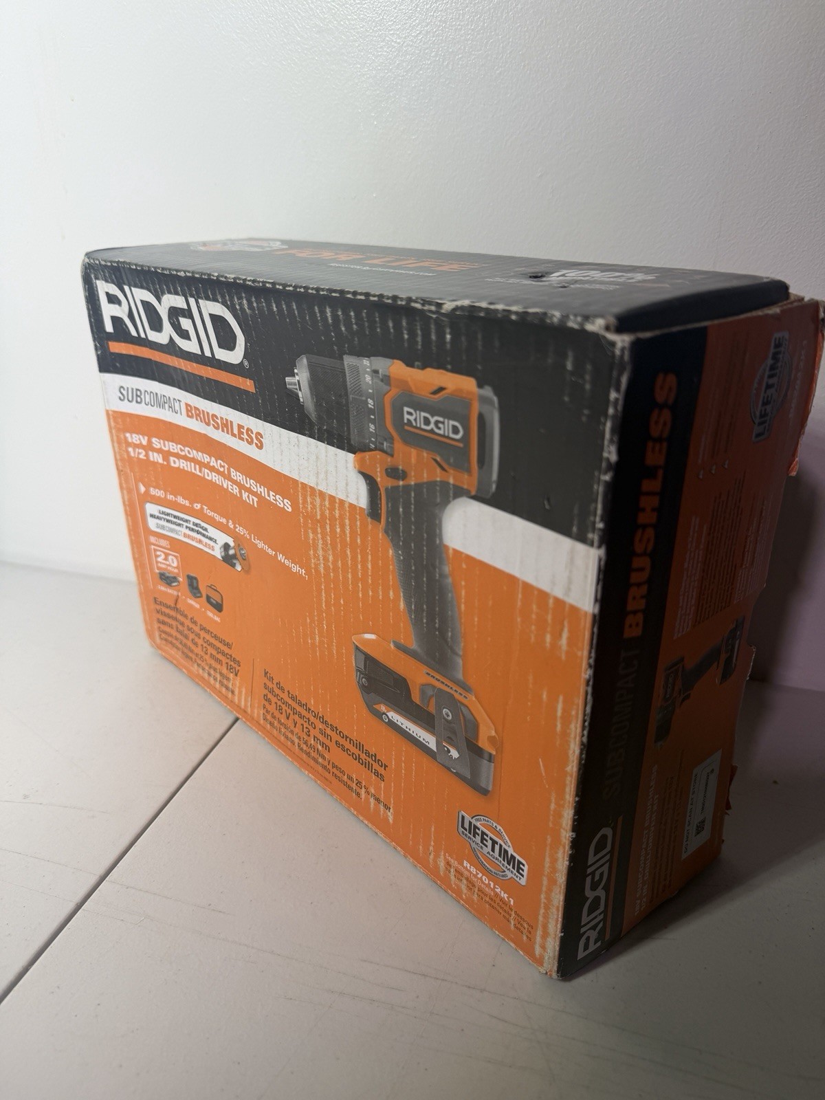 RIDGID 18V SubCompact Brushless Drill/Driver Kit 2Ah R87012K1