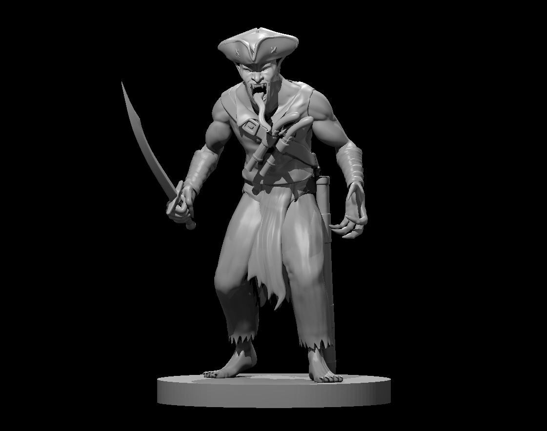 Ghast Pirate Monster NPC Commoner Townsfolk 28mm Scale DND D&D Tabletop Mini