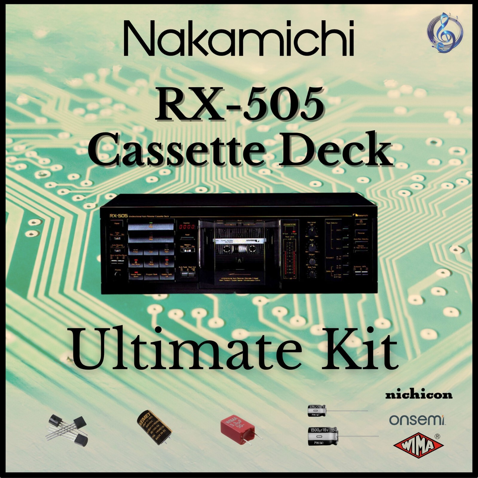 Nakamichi RX-505 Cassette Deck Ultimate Upgrade Kit Genuine Parts Restoration