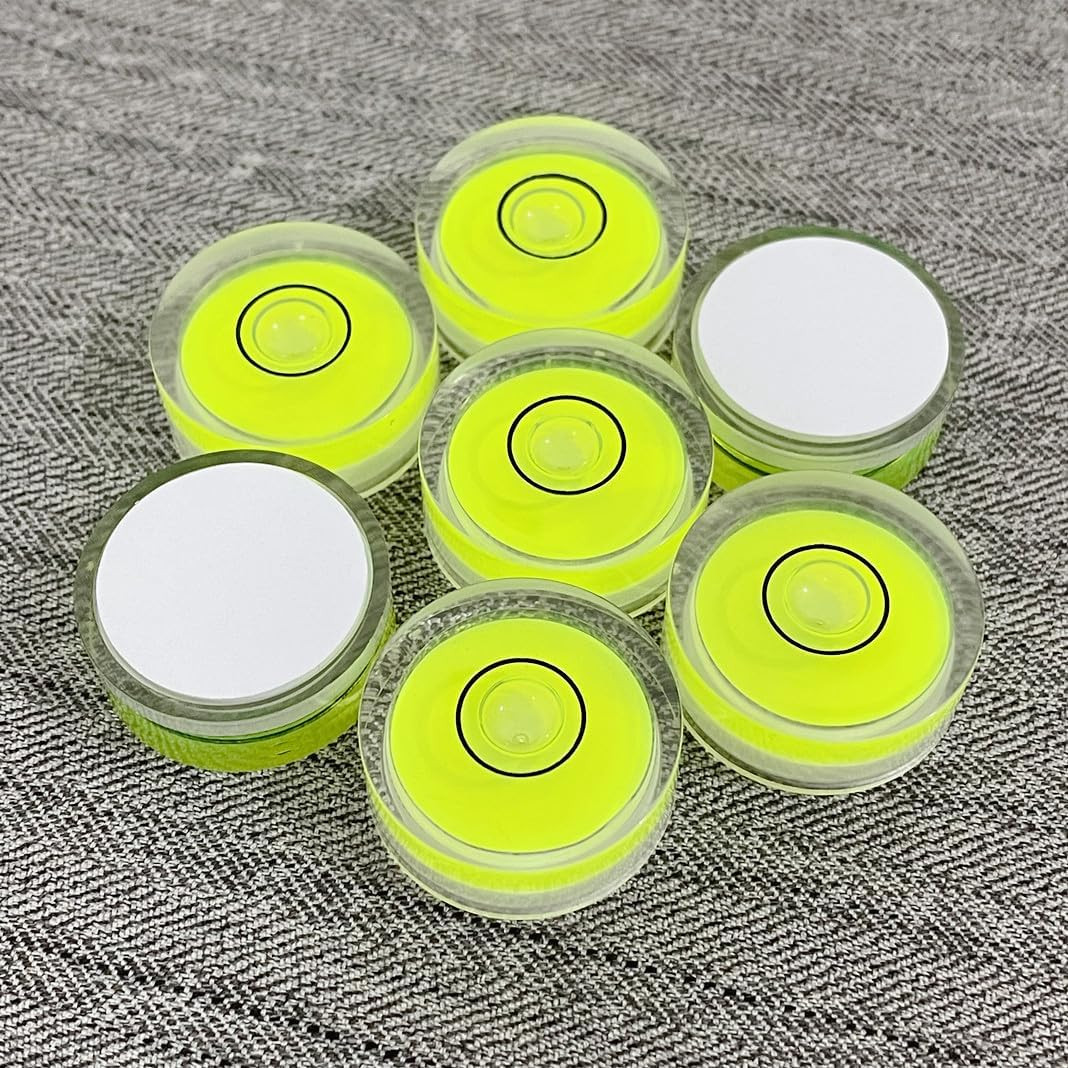 4Pcs Small Circular Bubble Levels with Double Sided Adhesive Bottom Mini Little