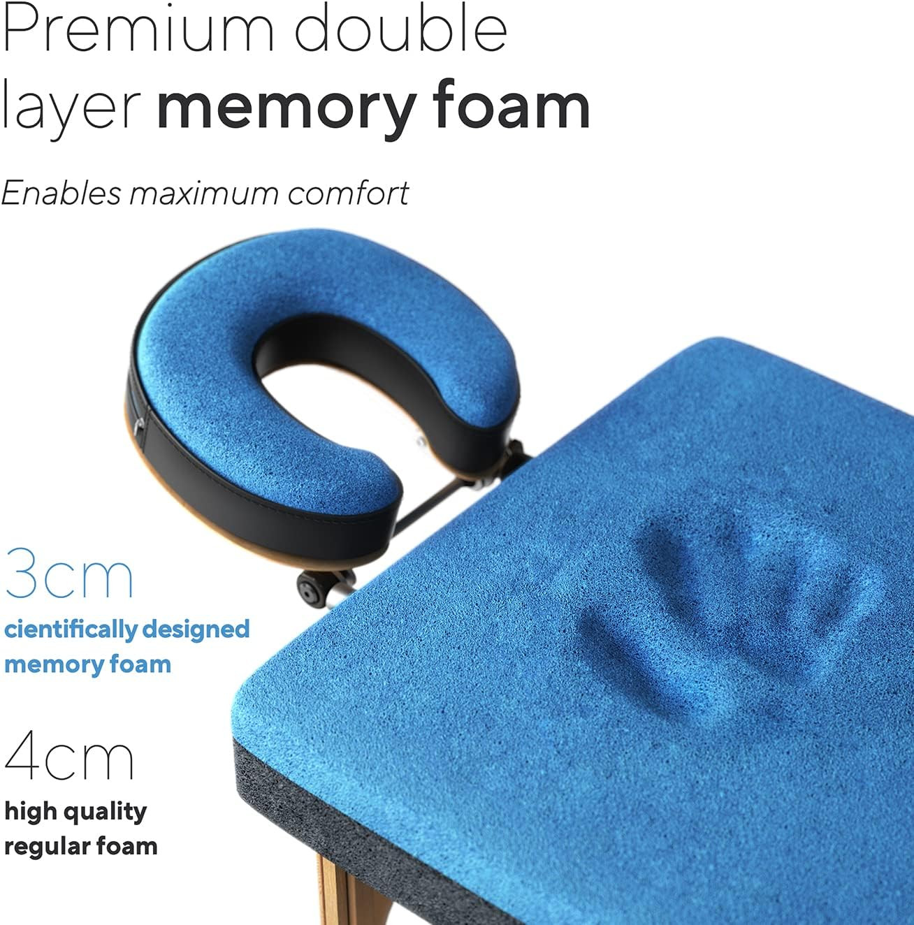 Premium Memory Foam Massage Table - Rolling Travel Case, Washable Sheets, Thicke