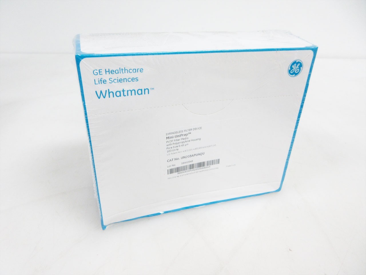 BOX OF 100 GE WHATMAN UN203APUAQU MINI-UNIPREP SYRINGELESS FILTER PVDF 0.45 uM