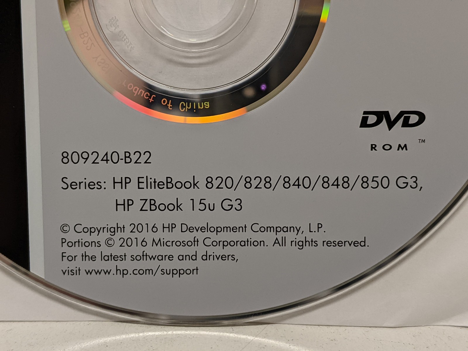 HP Application & Driver Recovery DVD for Windows 7 - 809240-B22