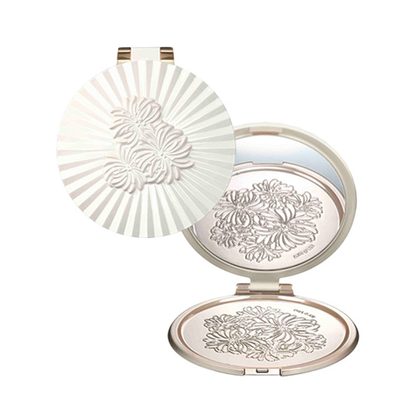 Paul & Joe Beauty Cosmetic Compact Mirror White Gold Flower Design Japan