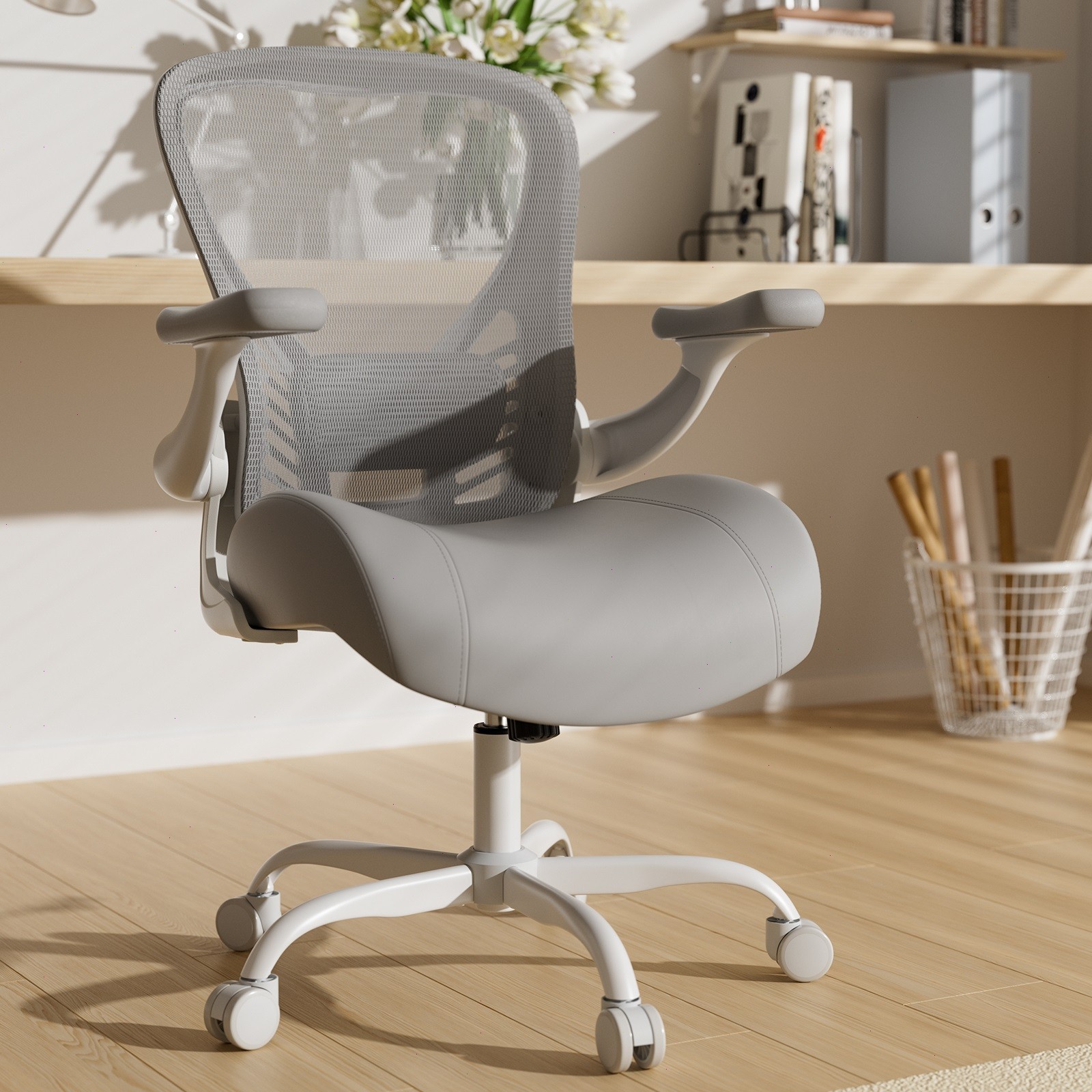 Ergonomic Office Chair with 3D Armrests Comfortable Swivel Mesh Computer Chair