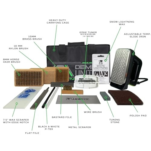 Demon Complete Ski/Snowboard Tune Kit - Wax, Brushes, Iron, P-tex & Case