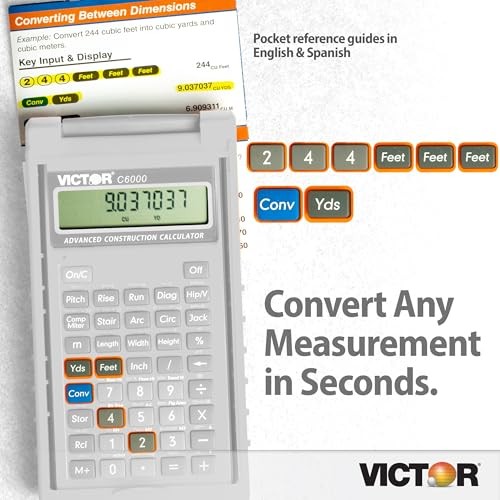 Victor C6000 Advanced Construction Calculator with Protective Small, Orange