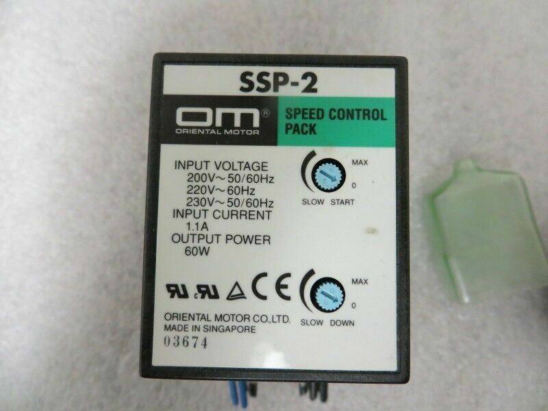 Oriental Motor SSP-2 Speed Control & Capacitor with Dust Cover Used T824