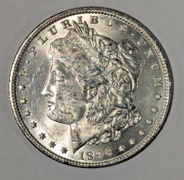 1896 P Morgan Silver Dollar ~ Blast White ~ 90% Silver ~#419