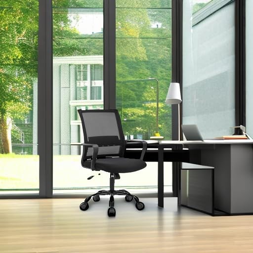 Swivel Rolling Computer Chair Executive Lumbar Support Task Mesh Chair Adjust...