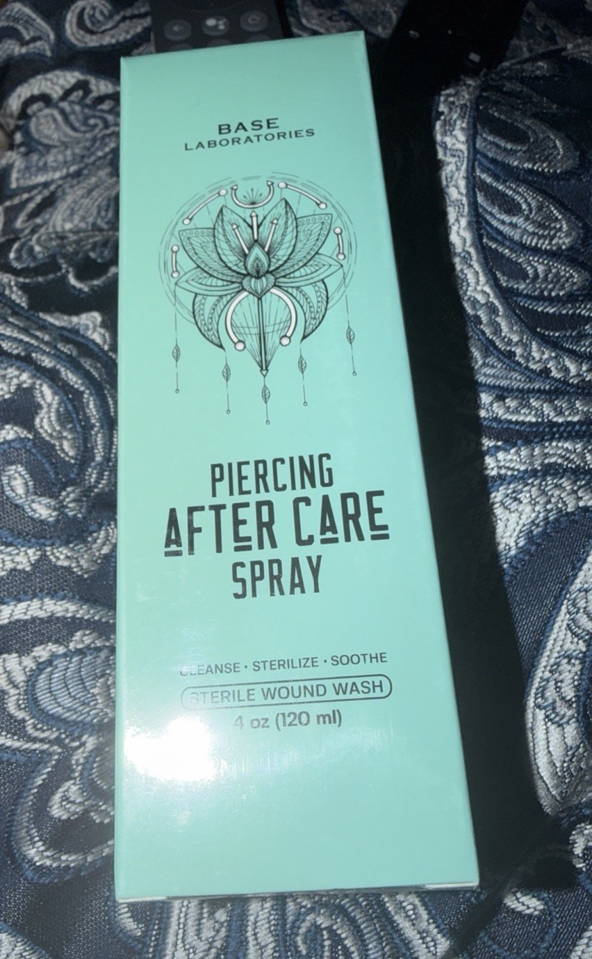 Base Laboratories Piercing Aftercare Spray 4 oz – Cleanses, Sterilizes, Soothes