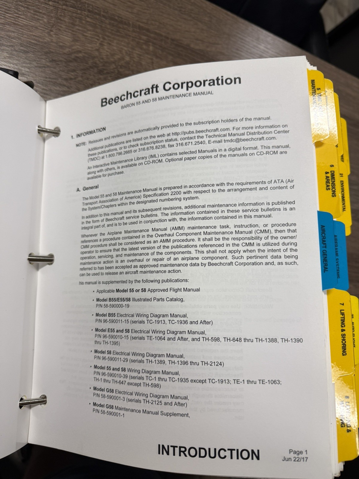 beechcraft baron 55/58 mainteance manual