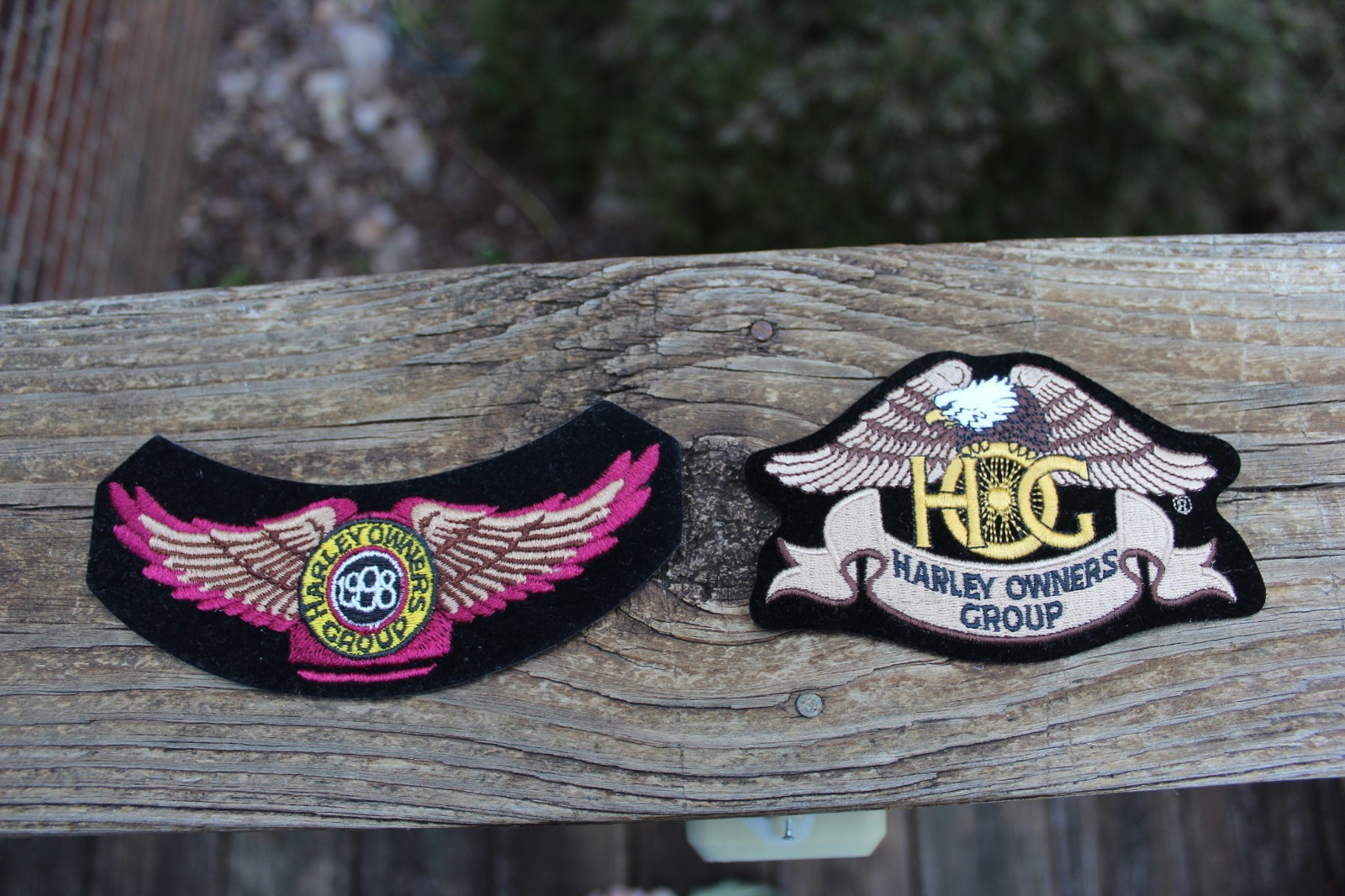 TWO HARLEY DAVIDSON HARLEY OWNERS GROUP PATCHES