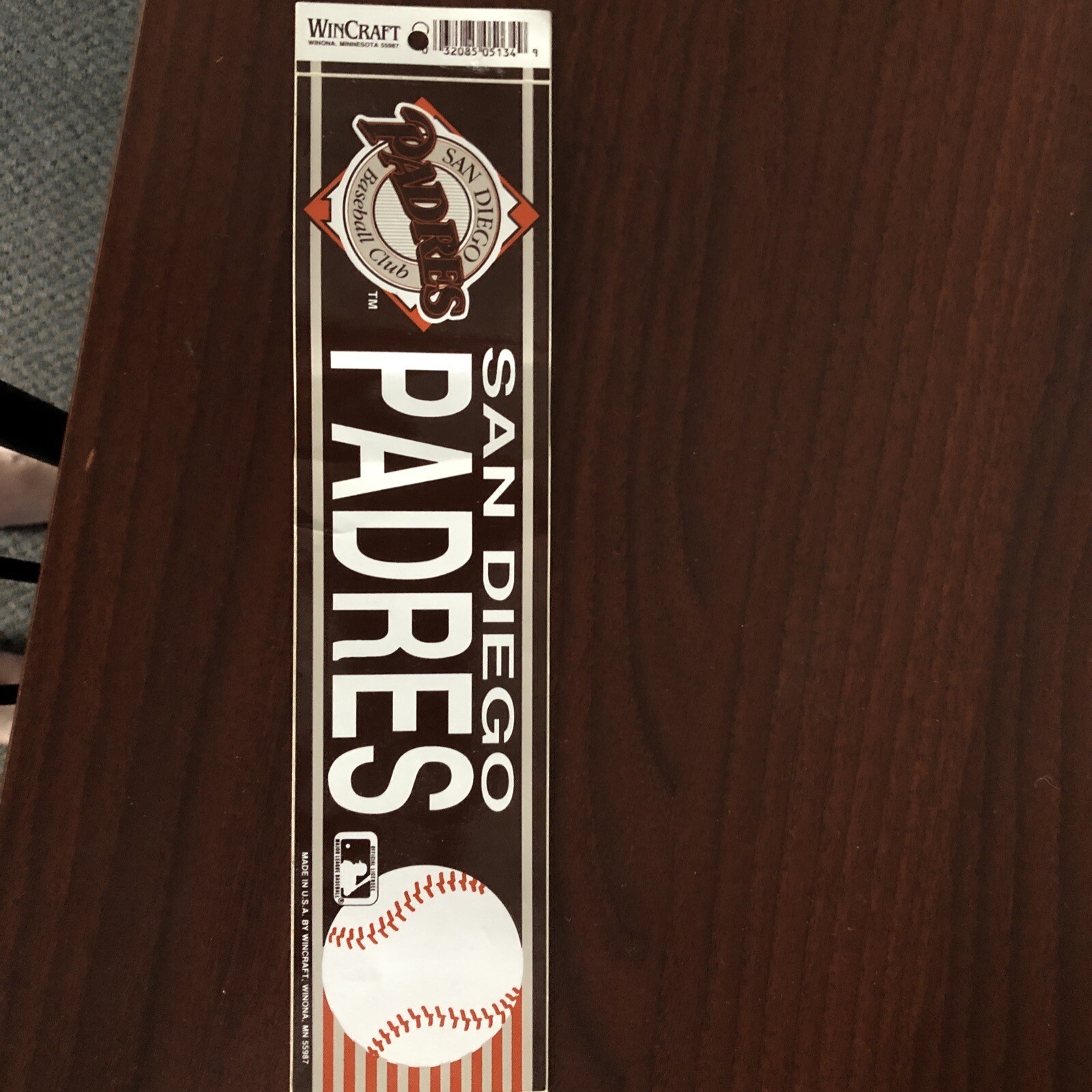 San Diego Padres Vintage Vinyl Bumper sticker. WinCraft.  Made In USA.