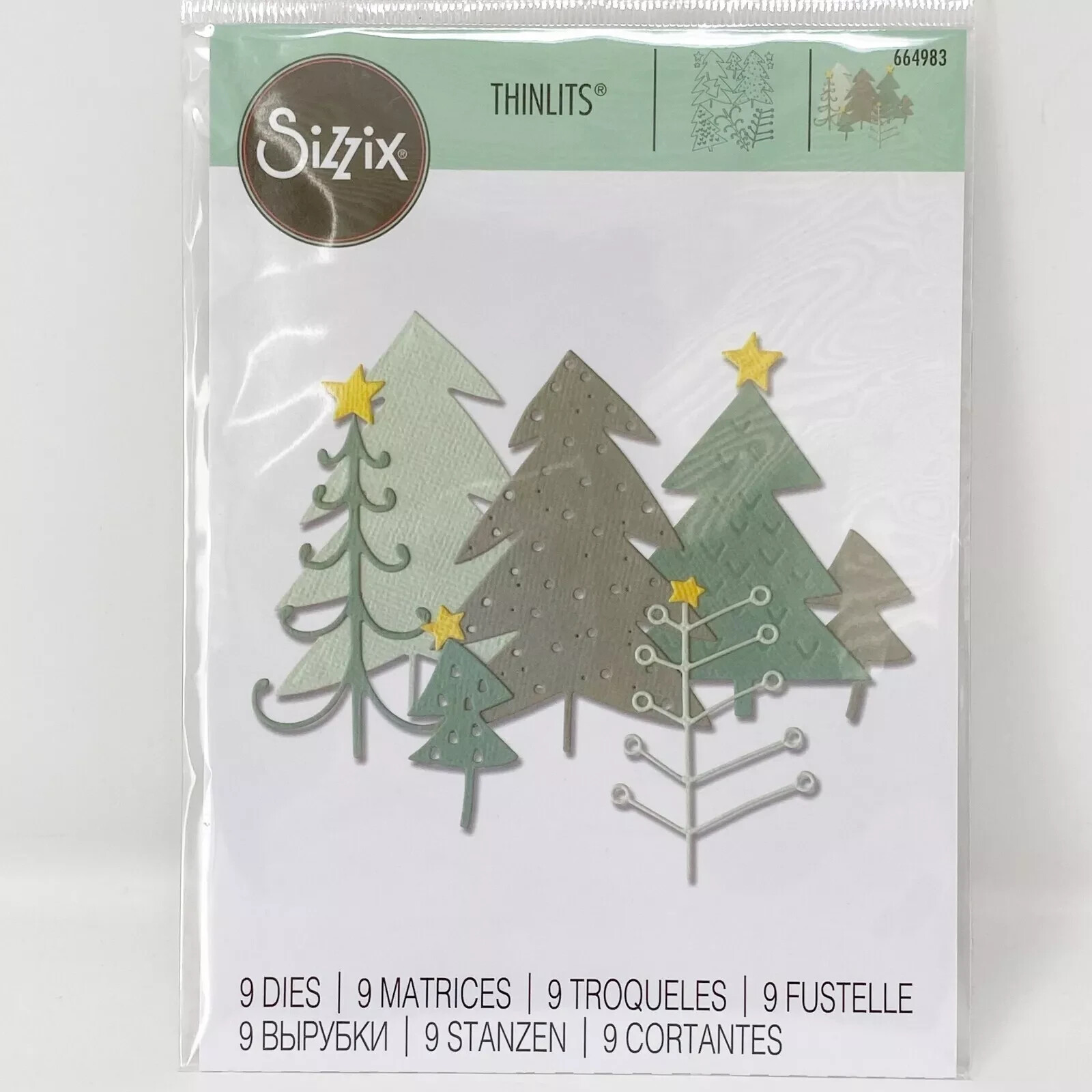 Sizzix Thinlits Tim Holtz Snowscape Pine Trees 2 Pc Die Cutting Bundle NEW