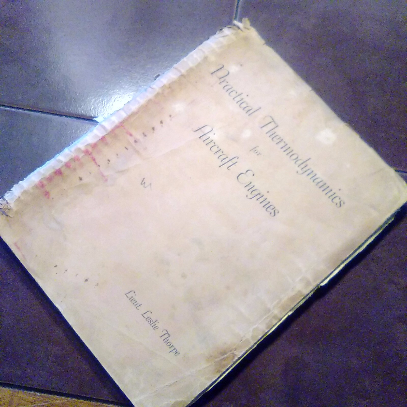 1941 Thermodynamics for Aircraft Engines Manual