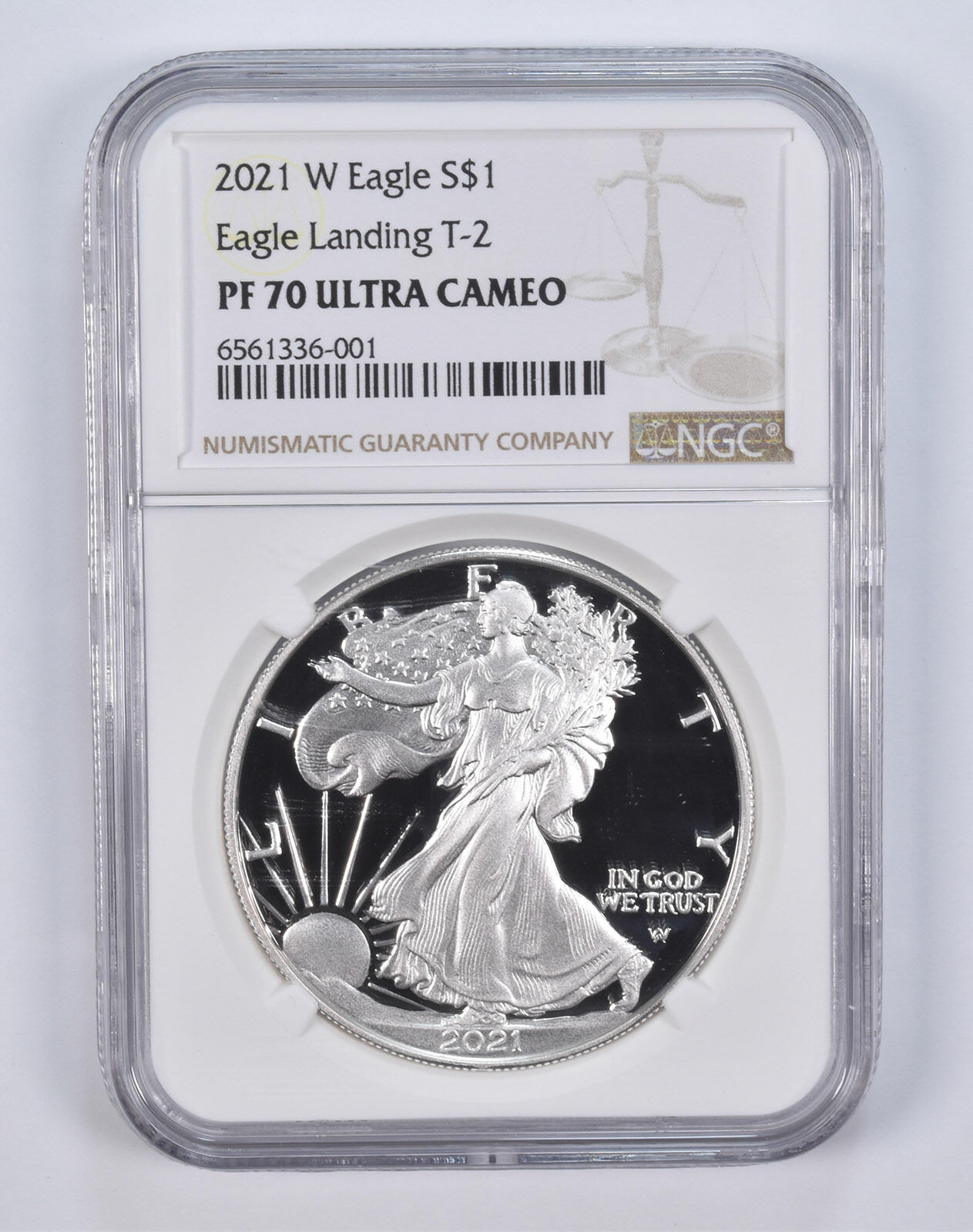 2021-W American Silver Eagle Proof Landing T2 PF70 UC NGC Brown Label