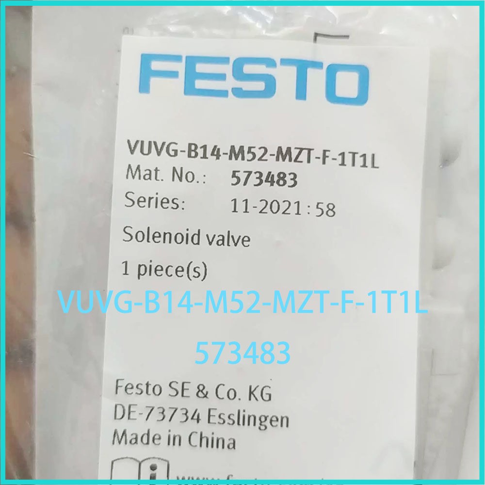 New Festo VUVG-B14-M52-MZT-F-1T1L 573483 solenoid valve Expedited Shipping