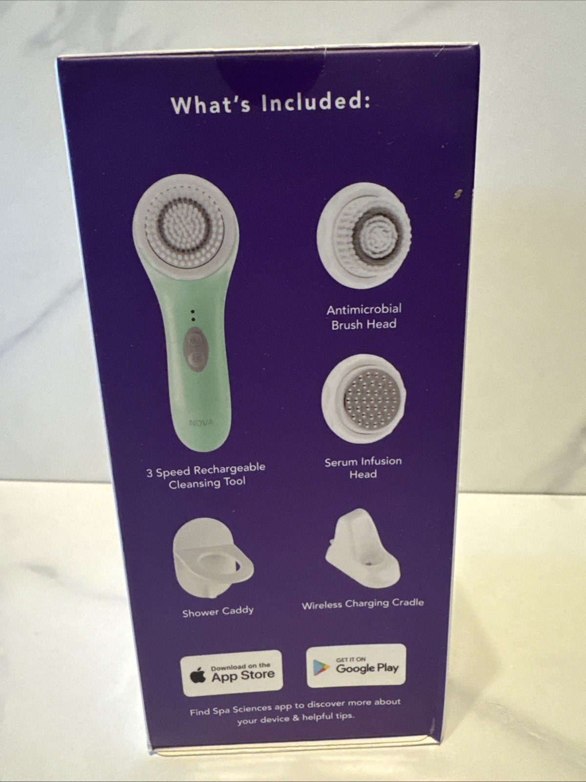 Nova Spa Science Antimicrobial Sonic Face Cleansing System Mint Green New Sealed