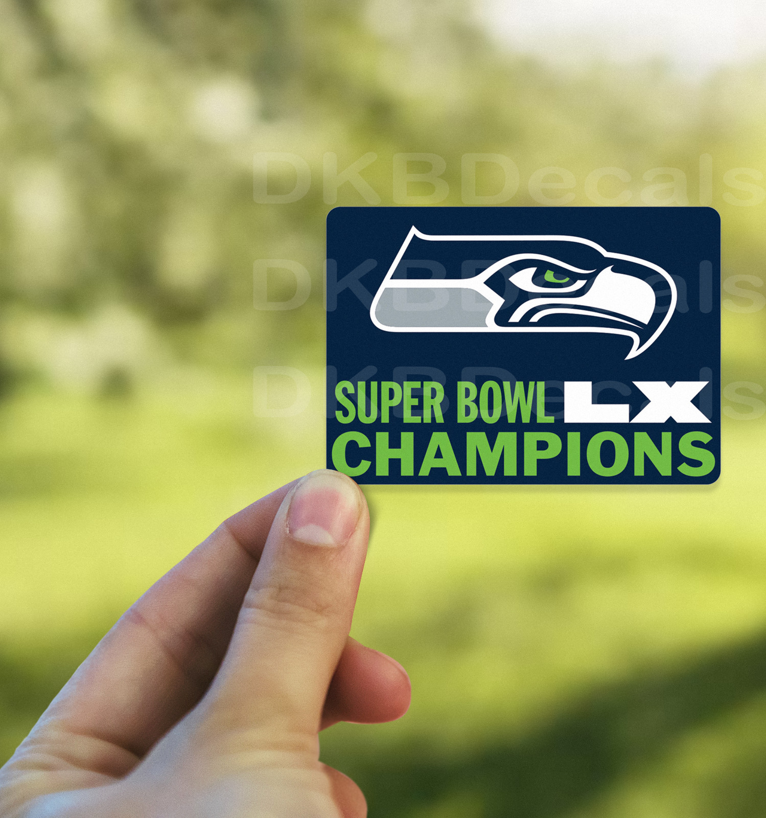 Seattle Seahawks -  Super Bowl LX Champions 4.5" x 3.25" Glossy Vinyl Sticker