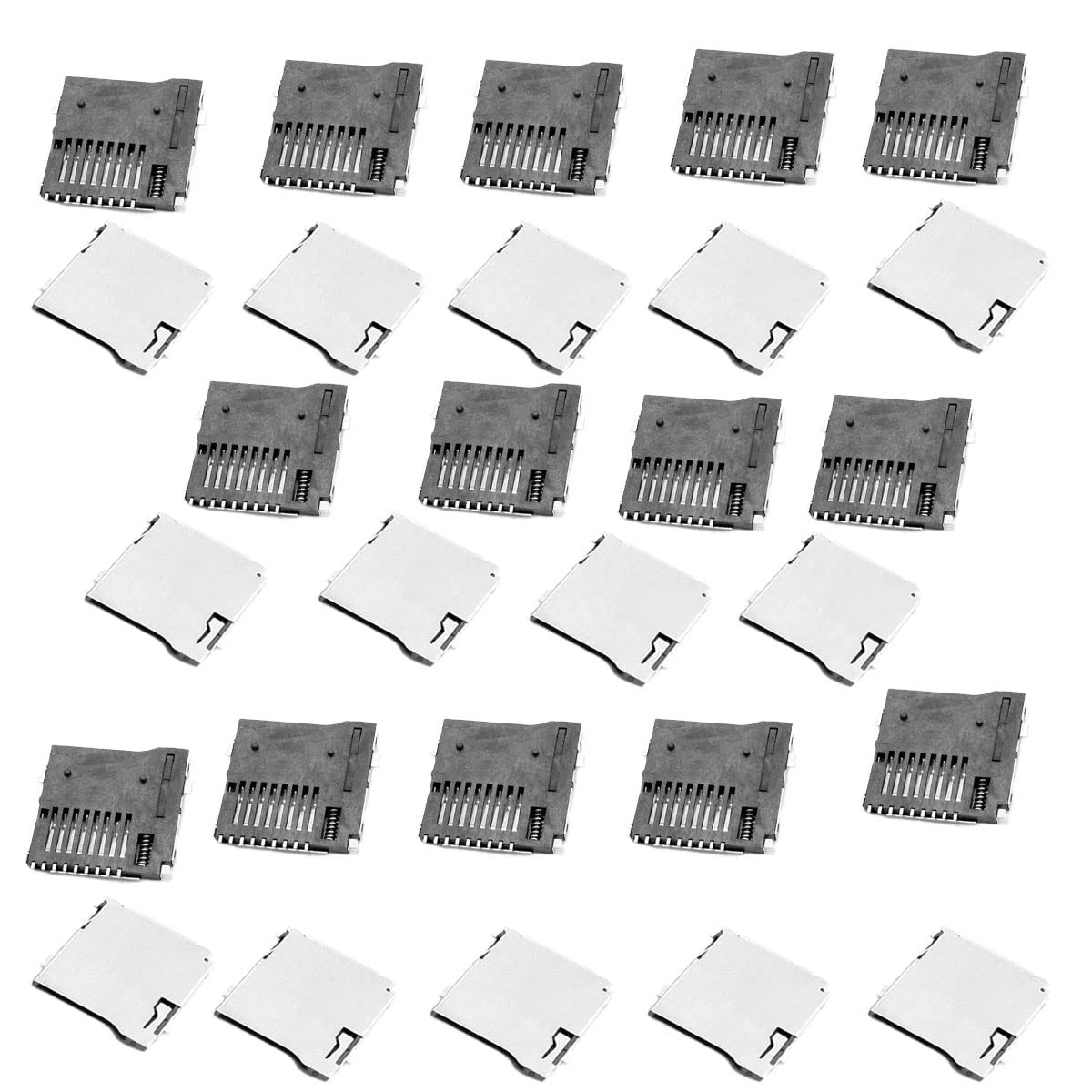 Pack of 15 SD Card Slot Sockets PCB Mount Connector Spring Loaded Push Push...