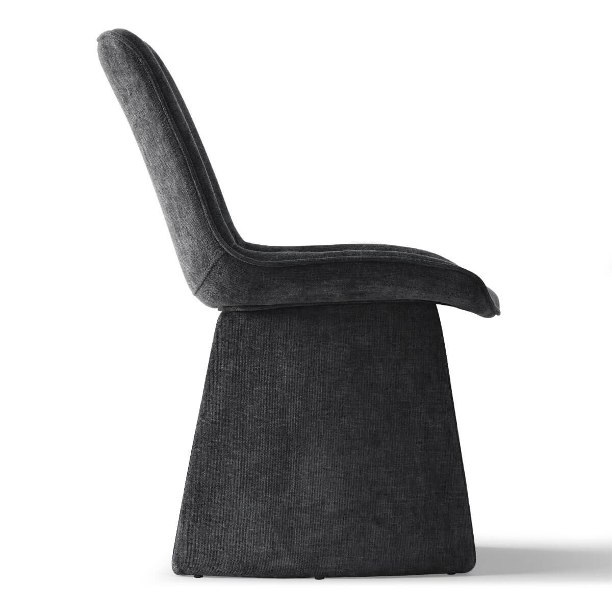 Set of 4 Black Modern Upholstered Dining Chair Chenille Fabric Accent Chair