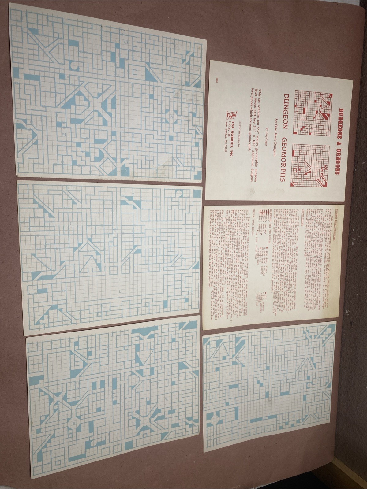DUNGEON GEOMORPHS Set One: Basic Dungeon 1976 Lizard Logo D&D NM++! (🔥RARE🔥)