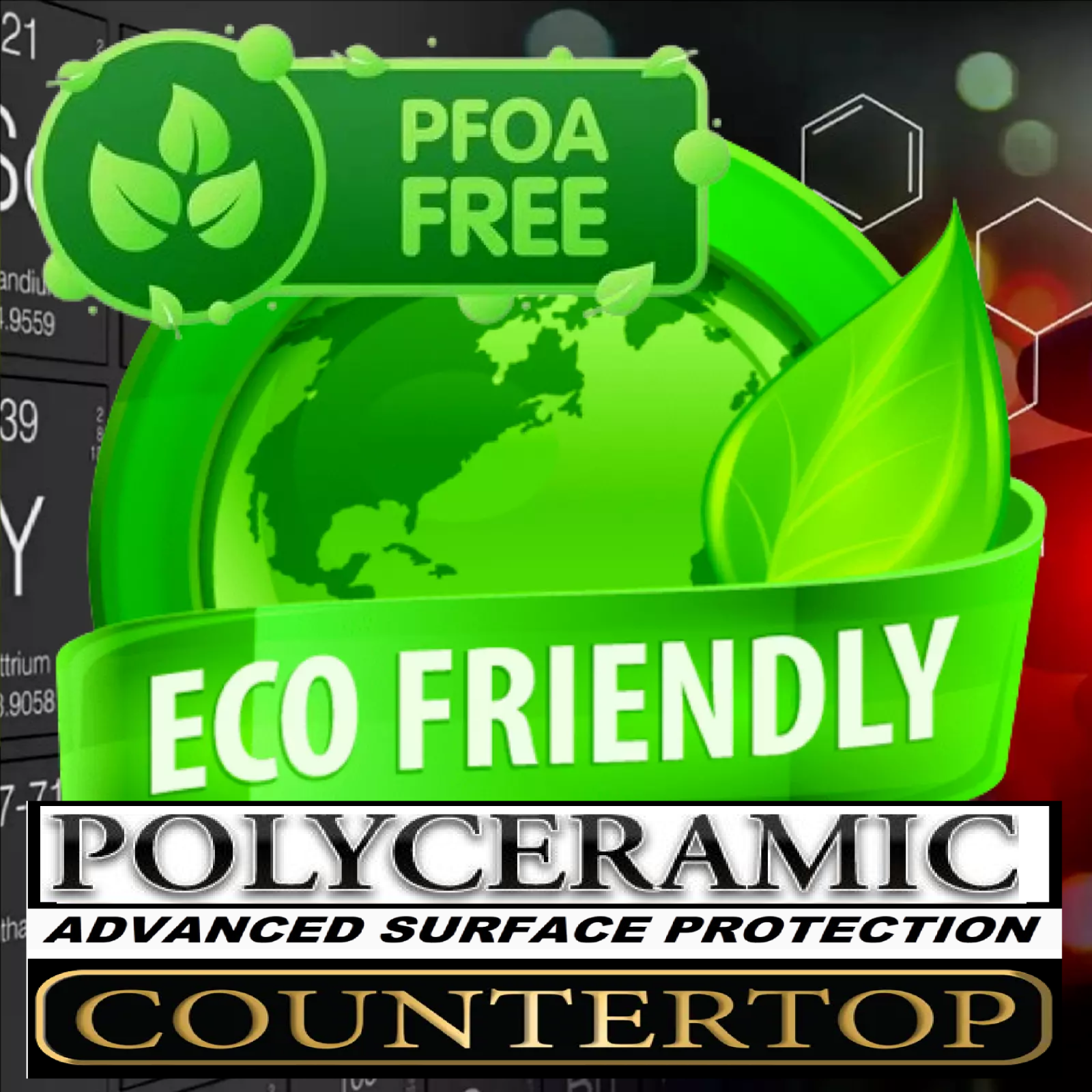 POLYCERAMIC COUNTERTOP PROTECTION CLEAR COATING ETCH & STAIN RESISTANT