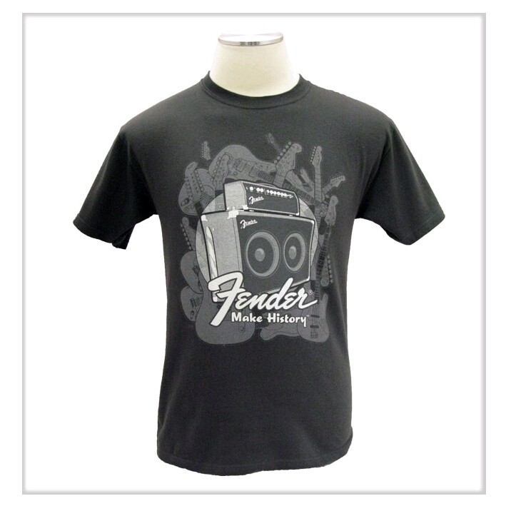 FENDER AMPFLIER T-SHIRT CHARCOAL X-LARGE (XL) MAKE HISTORY 919-0012-646 NEW!