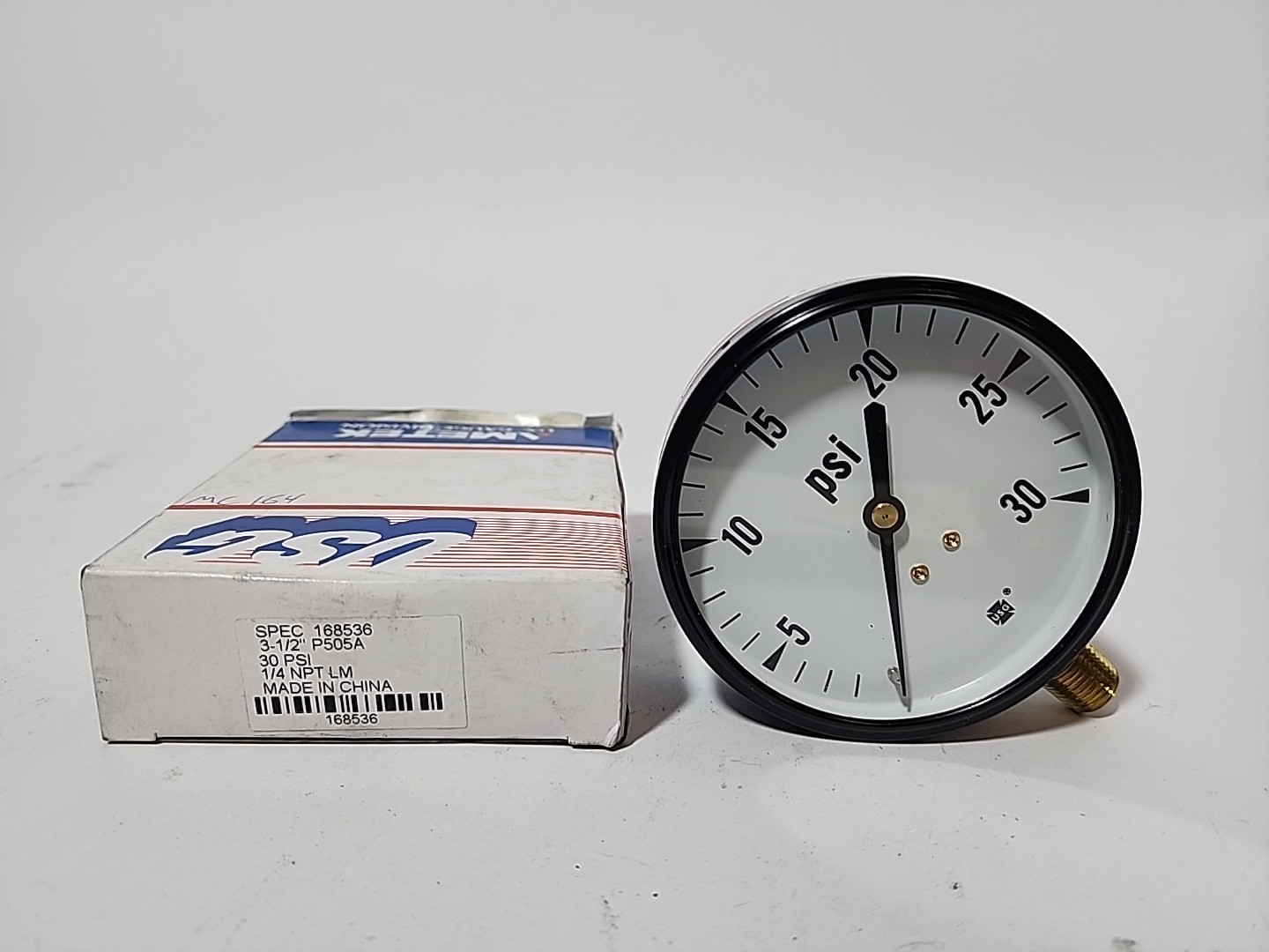 USG,  3 1/2", P-505A, 30 PSI Pressure Gauge, 1/4 NPT