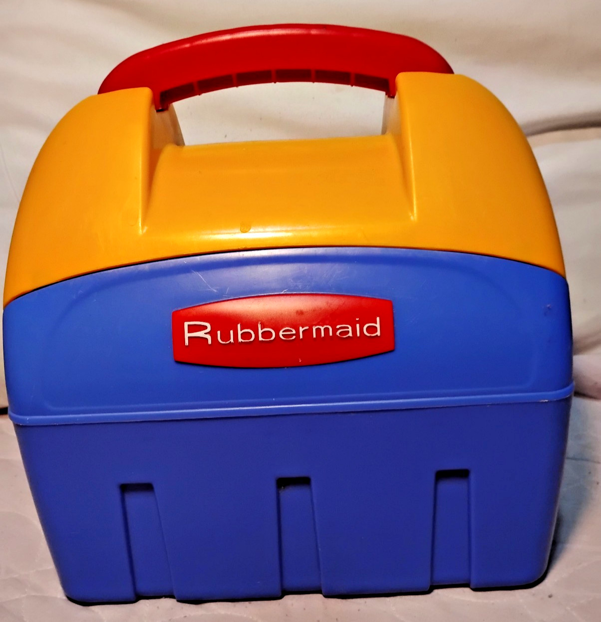 Rubbermaid Lunch Box Rare Vintage blue, red and yellow cooler model #1301