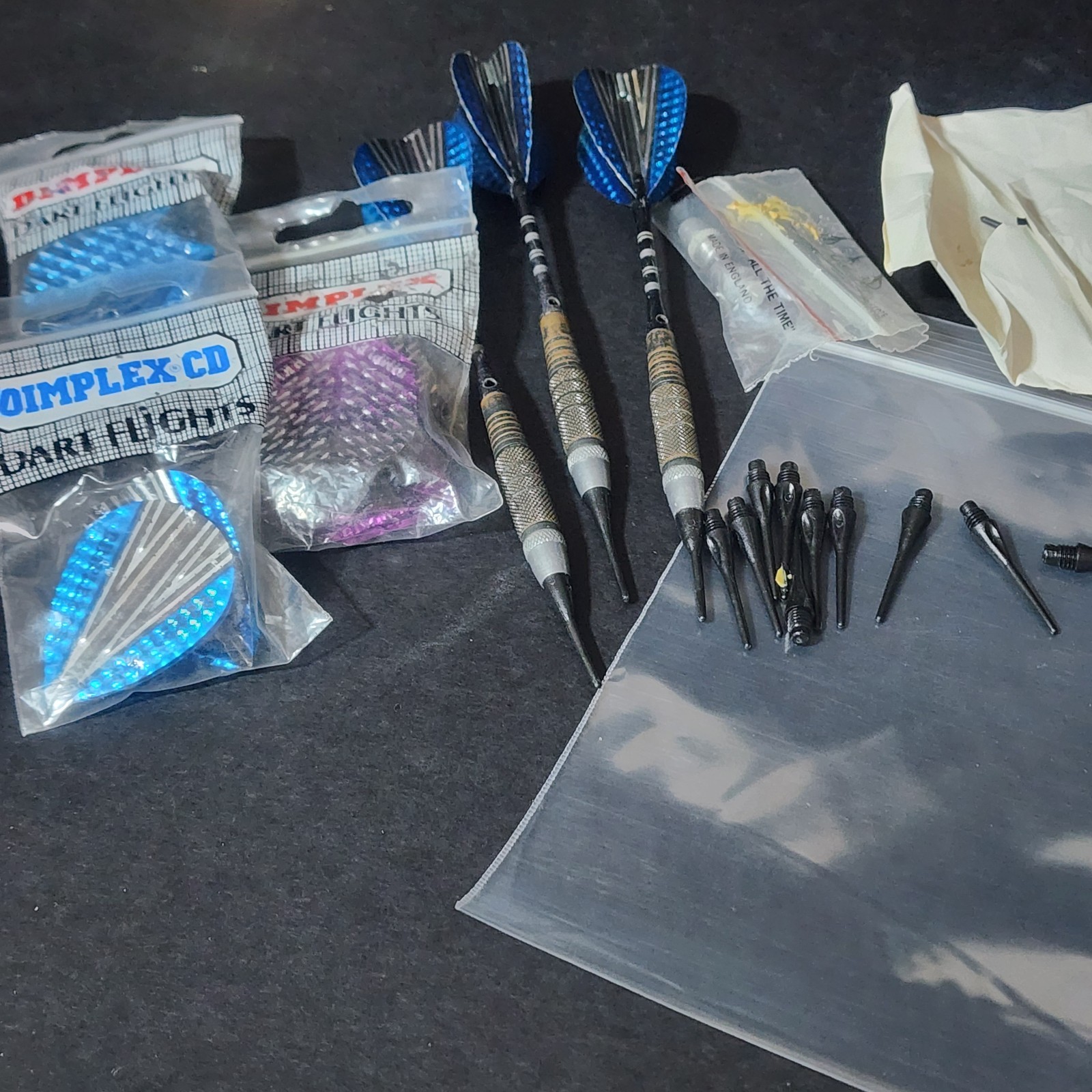 Darts & Accessories Bundle 3 Soft Tip Darts | New & Used Flights | Extra Black