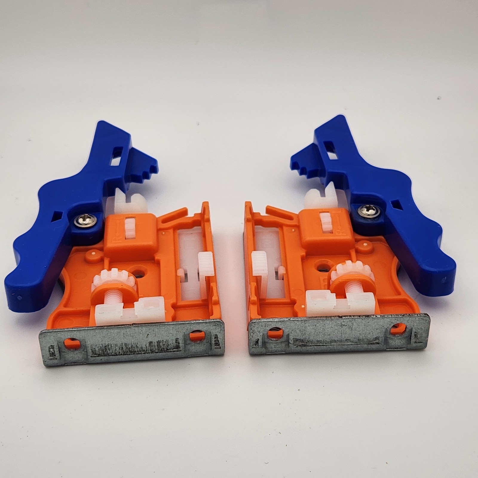 2 Pair - Undermount Drawer Slide Front Locking Device/Clip - Blue/Orange