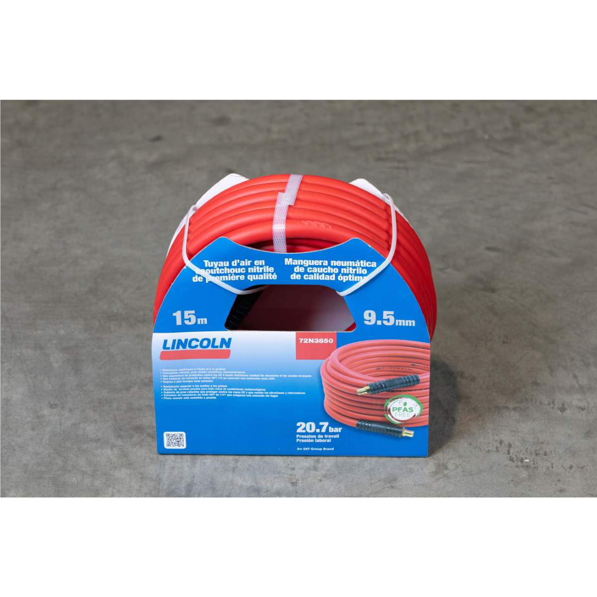 Lincoln 72N3850 50' x 3/8" ID Air/Water Hybrid Polymer Repl. Hose for 83753 Reel