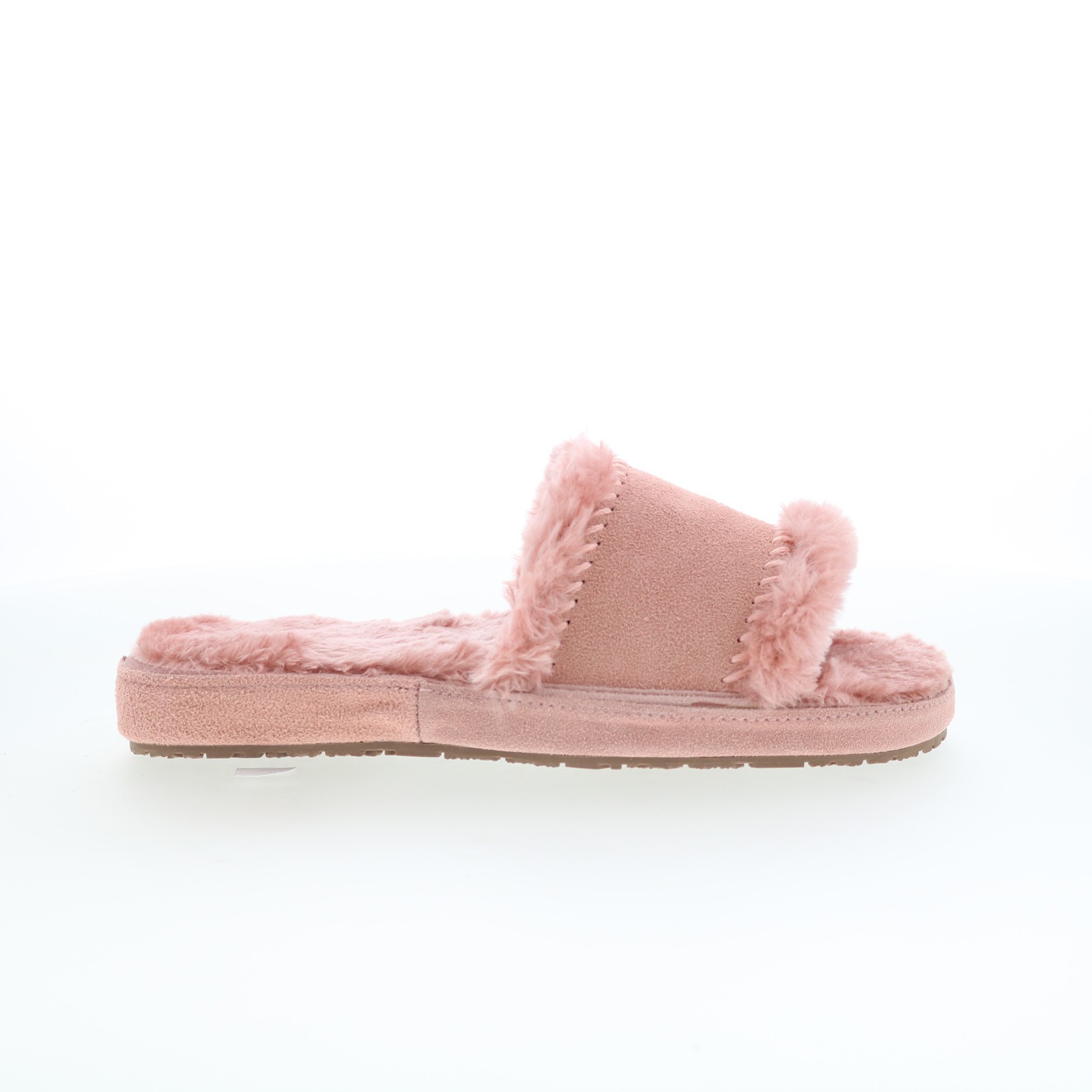Minnetonka Loni 40993 Womens Pink Suede Slip On Slides Slippers Shoes