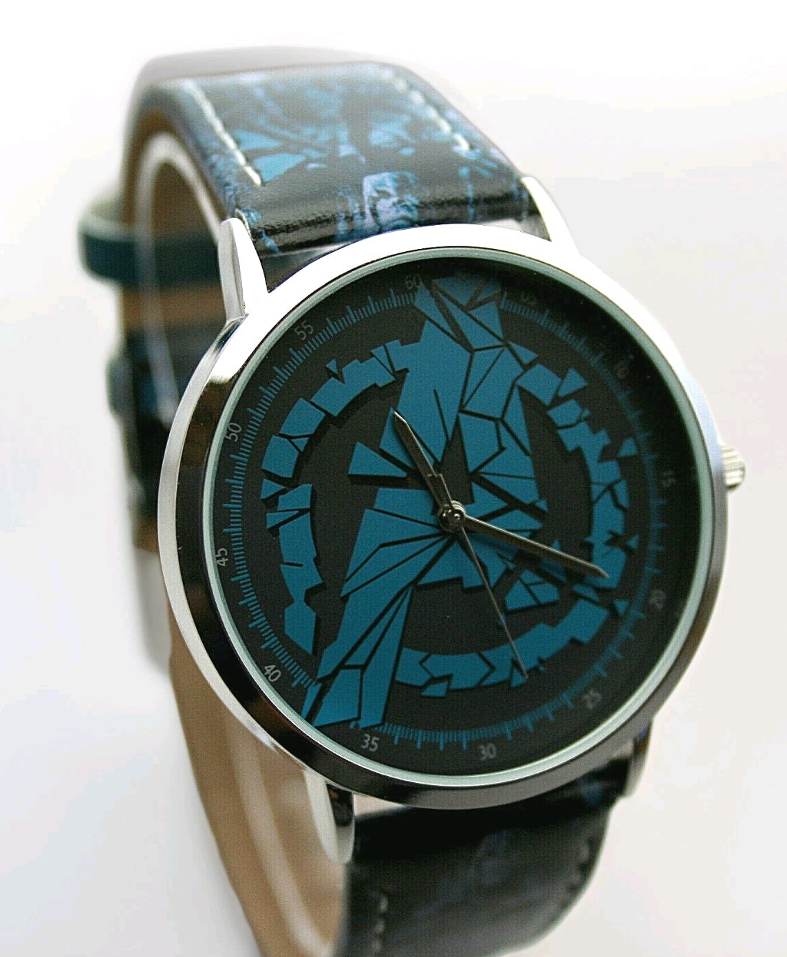 Marvel Avengers End Game Blue "A" Men's Dress Watch New NOS Box Strap 2019