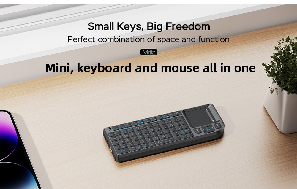 NEW-K808V2 Mini Wireless Keyboard Touchpad 2.4G/Bluetooth Laser Pointer
