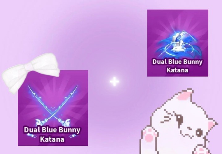 Blade Ball - Dual Blue Bunny Katana + Emote
