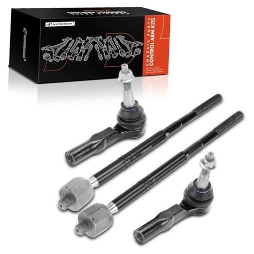 Set of 4, Front Inner & Outer Tie Rod End Kit, Compatible with Cadillac SRX