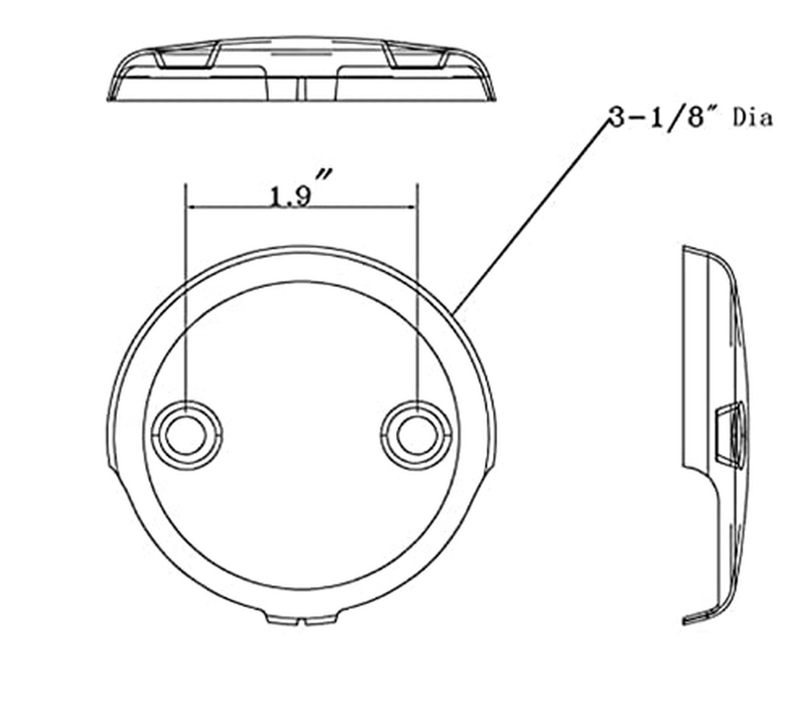 Universal Tub Overflow Faceplate, Polished Chrome, Solid Brass Construction (...