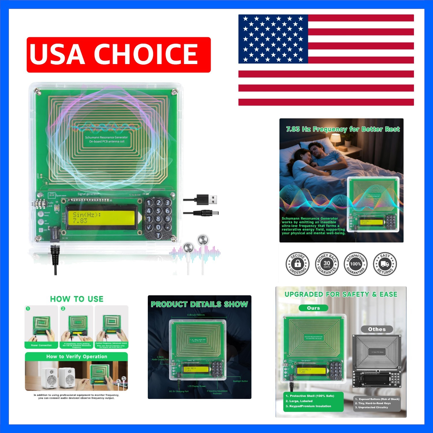 Schumann Wave Generator with Protected Large Keypad – 7.83 Hz Earth Resonance...
