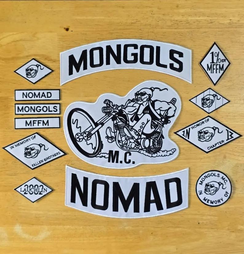 Mongols MC Patch Set Nomad 1% MFFM Genghis Rider Fallen Brothers Embroidered